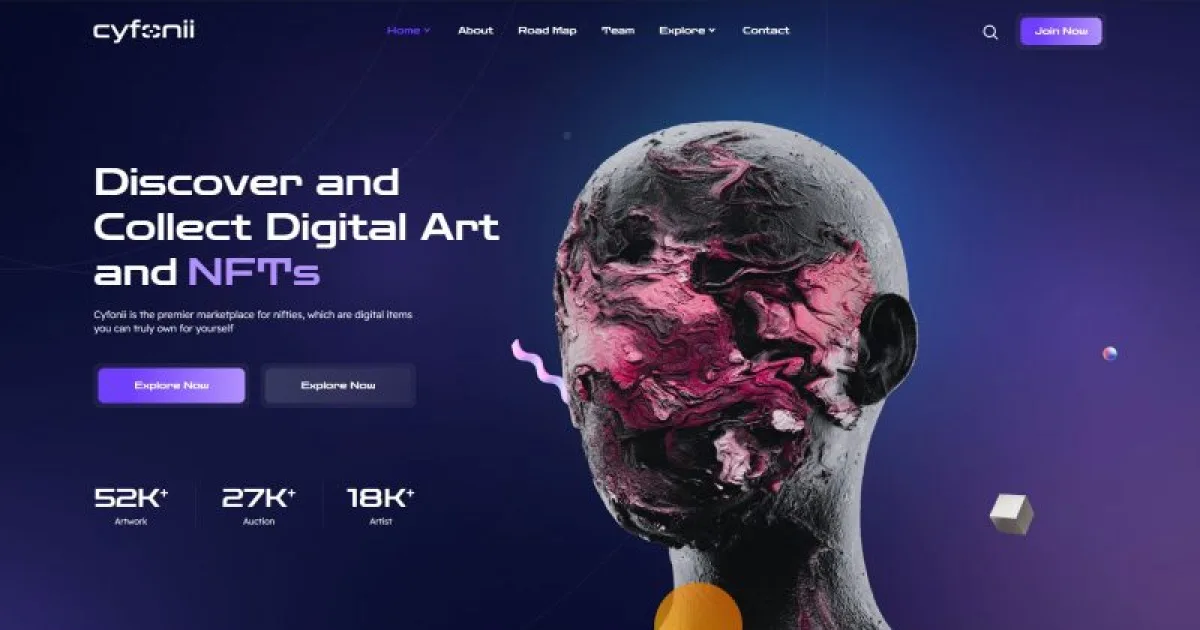 Cyfonii – NFT Digital Asset Agency Portfolio Elementor Template Kit
