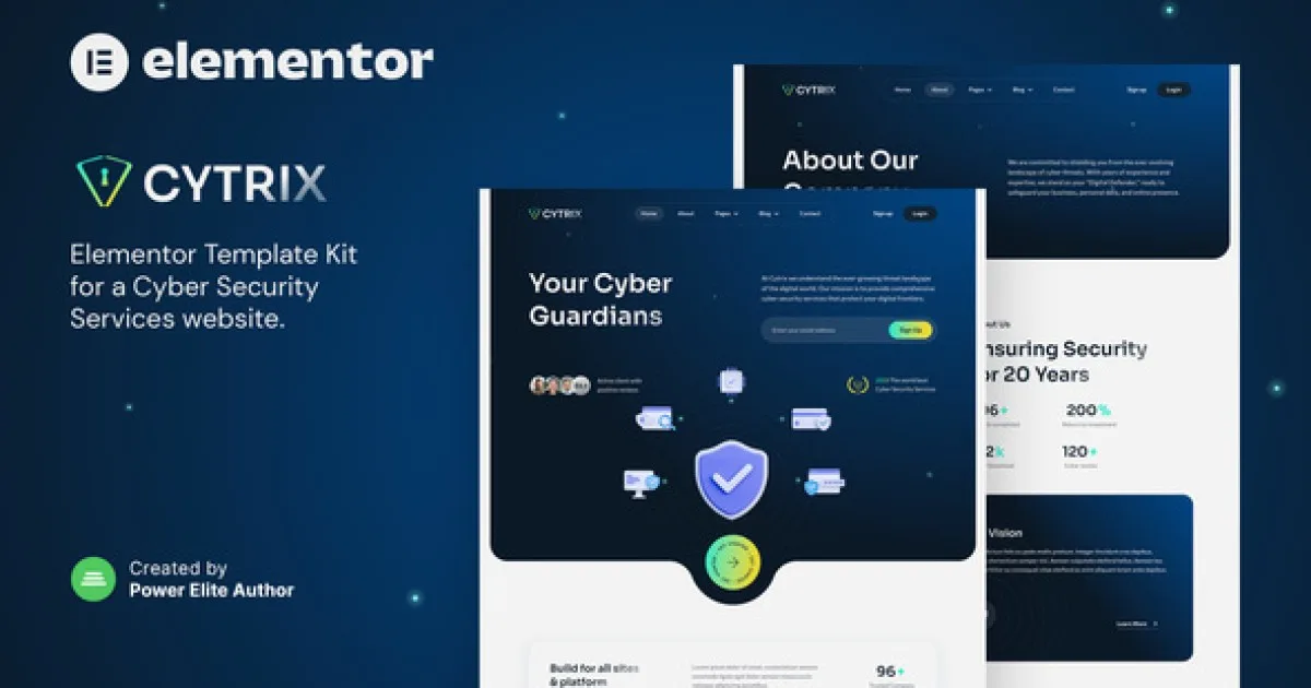 Cytrix – Cyber Security Services Elementor Template Kit - Official Release Preview