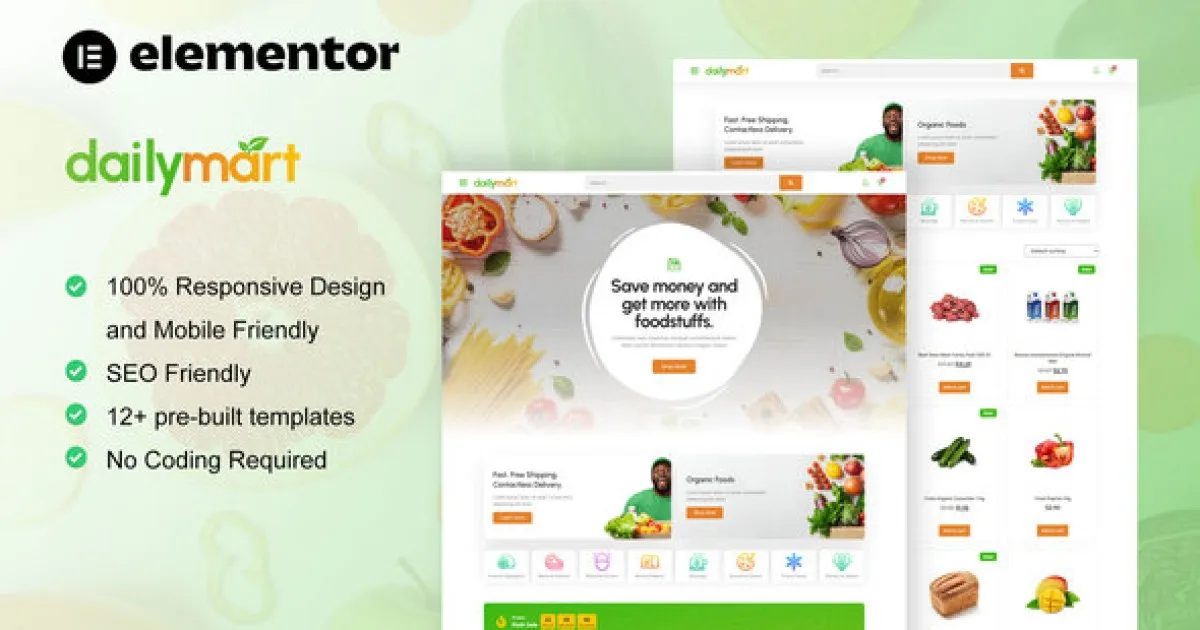 DailyMart – Grocery Store Elementor Template Kit