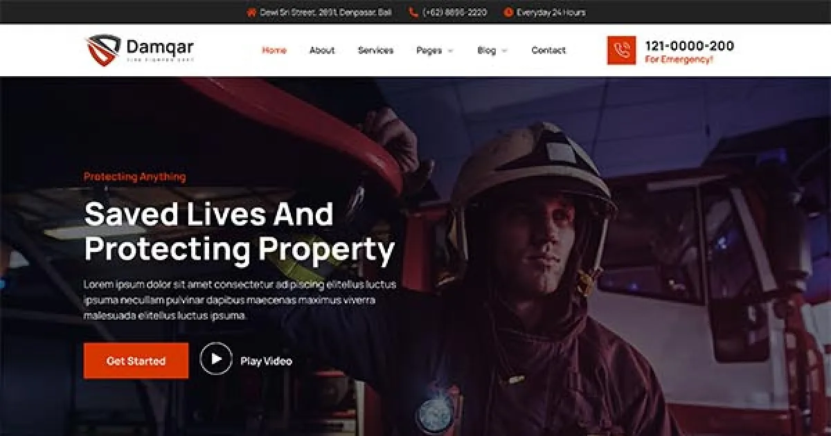 Damqar – Firefighter & Fire Department Elementor Template Kit