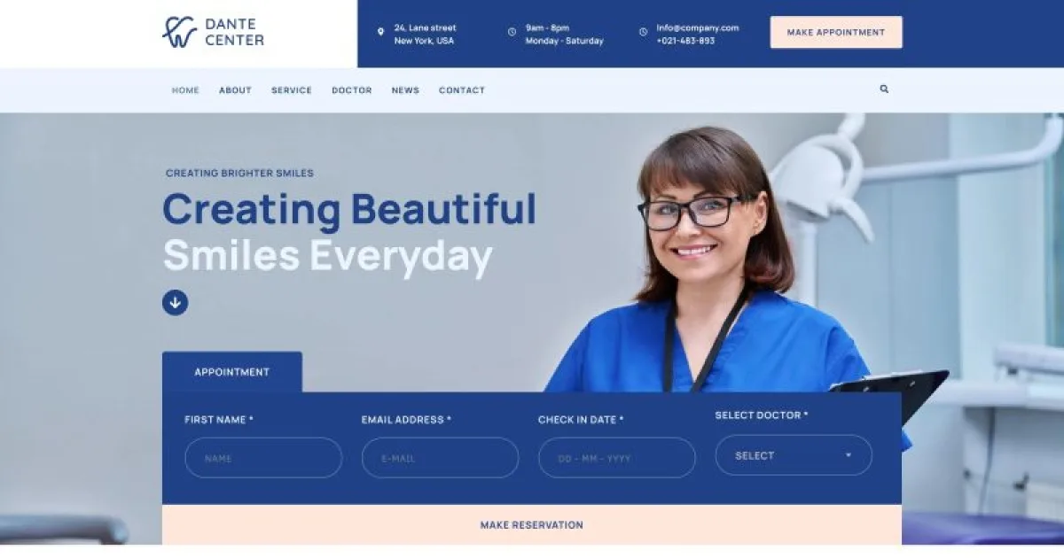 Dante – Dentist & Dental Clinic Elementor Template Kit