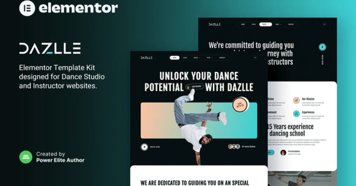 Dazlle – Dance Studio & Instructor Elementor Template Kit