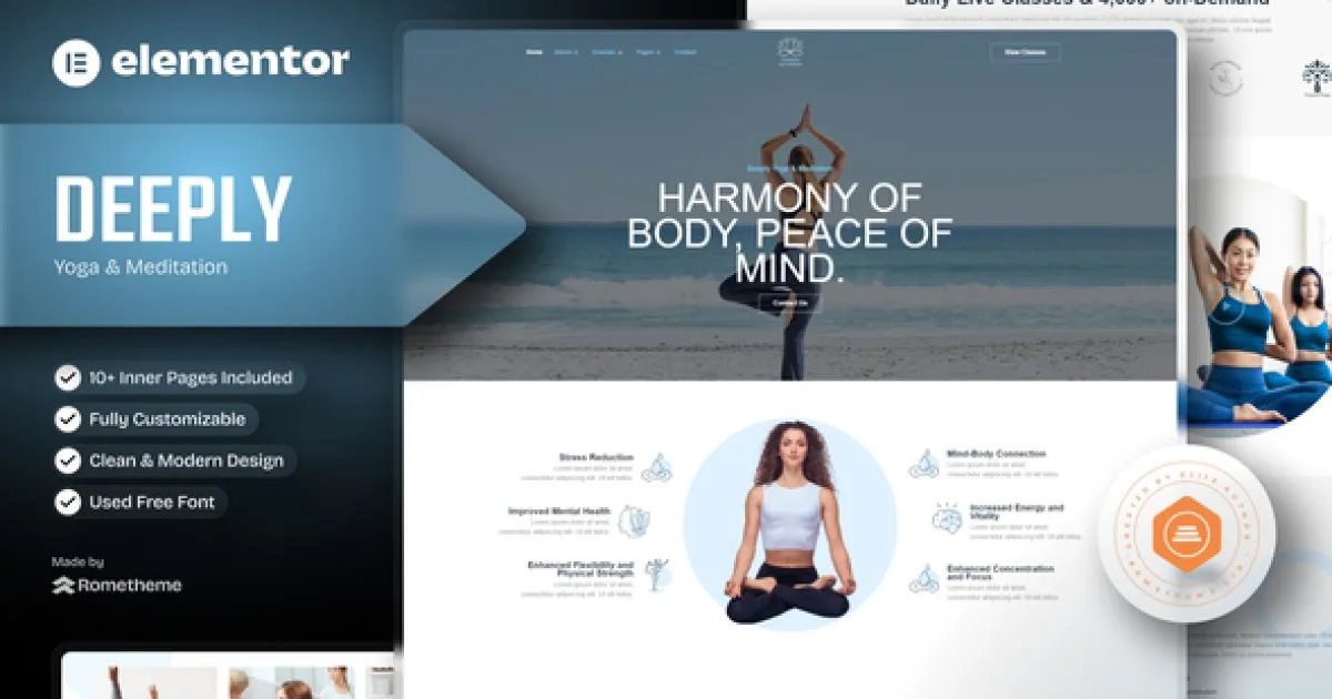Deeply – Yoga & Meditation Elementor Template Kit