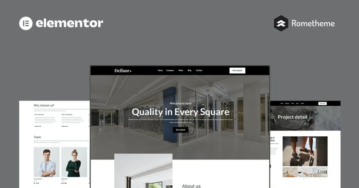 Defloor – Floor Company Elementor Pro Full Site Template Kit