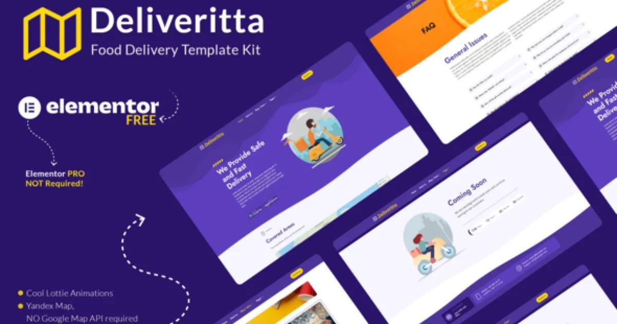 Deliveritta – Food Delivery Elementor Template Kit