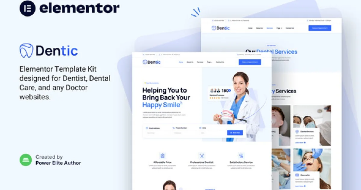 Dentic – Dentist & Dental Clinic Elementor Template Kit - Official Release Preview