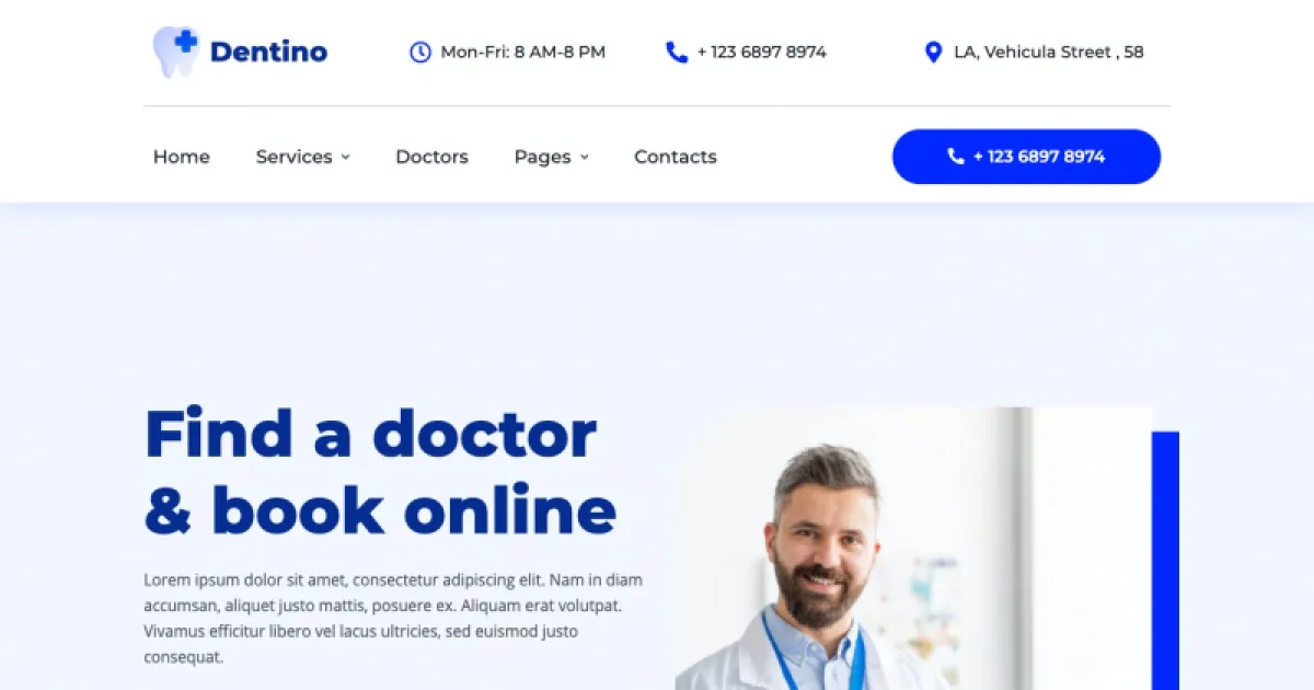 Dentino – Dental Clinic Elementor Pro Template Kit