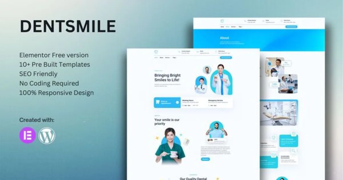 Dentsmile – Dentist & Dental Clinic Elementor Template Kit