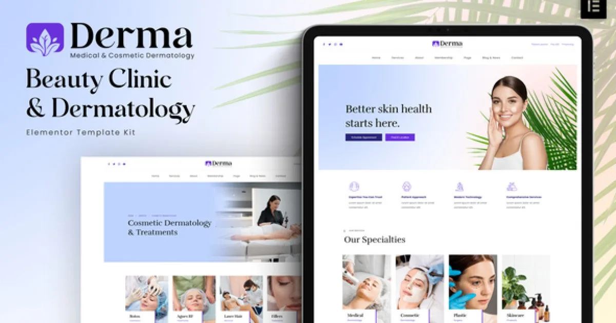 Derma – Beauty Clinic & Dermatology Elementor Template Kit