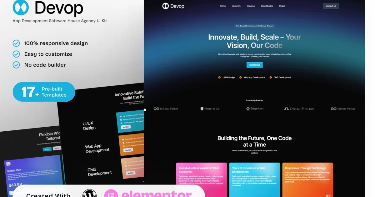 Devop – App Development and Software House Elementor Template Kit for Tech Companies