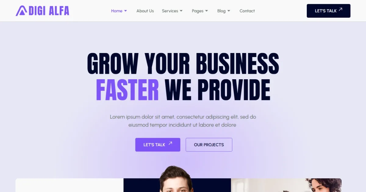 DigiAlfa – Digital Agency Elementor Template Kit