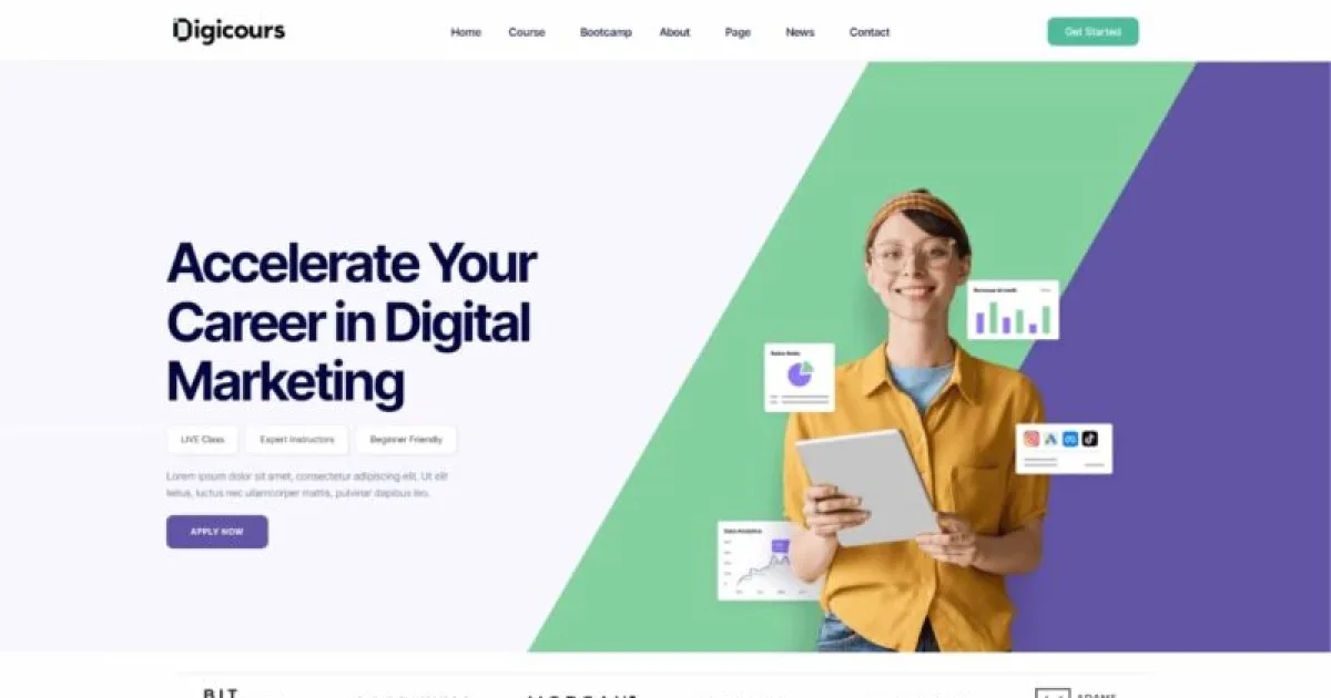 Digicours – Digital Marketing Online Course Elementor Template Kit