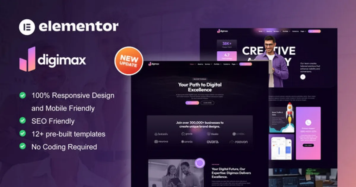 Digimax – Digital Marketing Agency Elementor Pro Template Kit