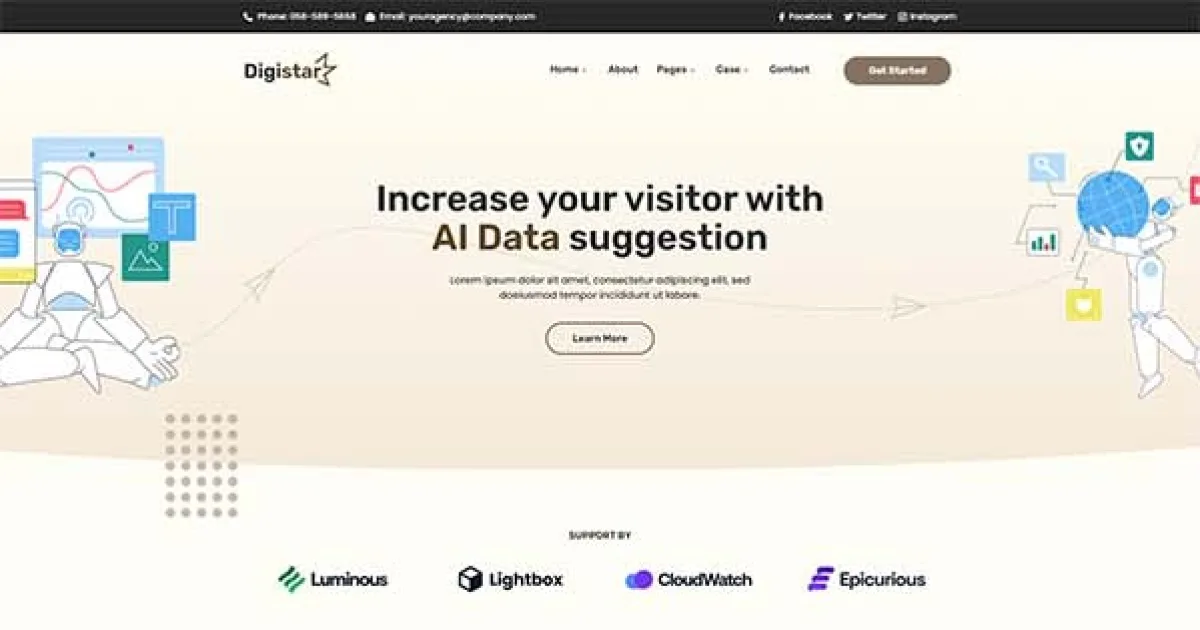 Digistar – SEO & Social Media Agency Elementor Templat Kit