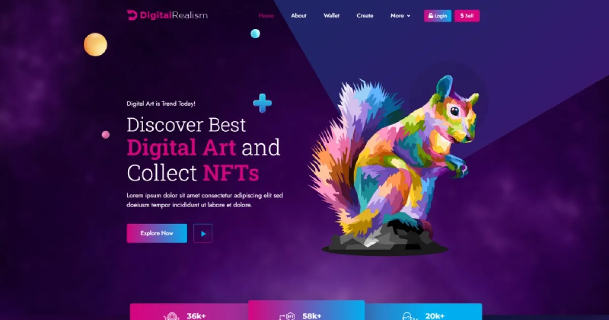 Digital Realism | NFT Elementor Template Kit