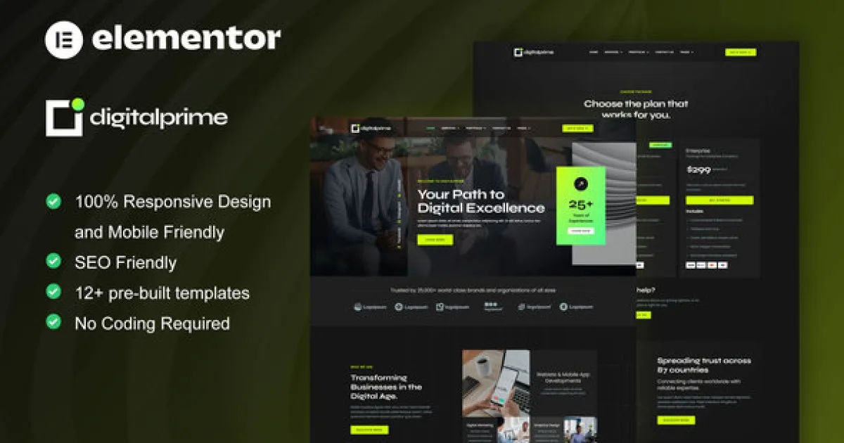 DigitalPrime – Digital Agency Elementor Template Kit