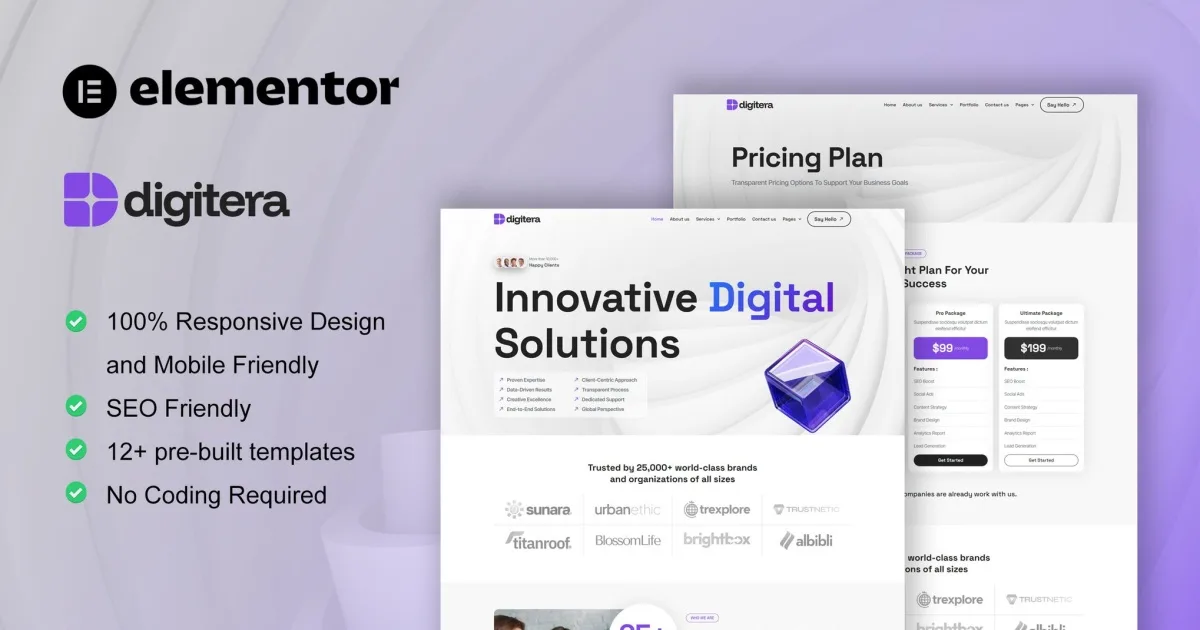 Digitera – Digital Agency Elementor Pro Template Kit