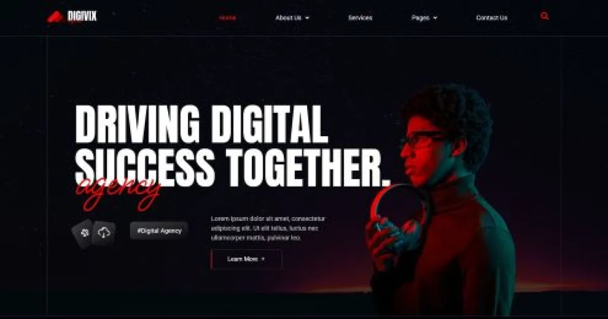 Digivix – Dark Digital Agency Elementor Template Kit