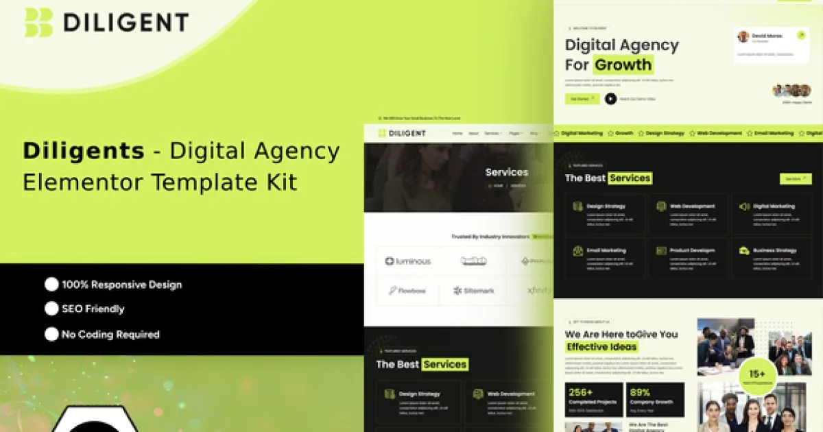 Diligent – Creative Agency & Portfolio Elementor Template Kit