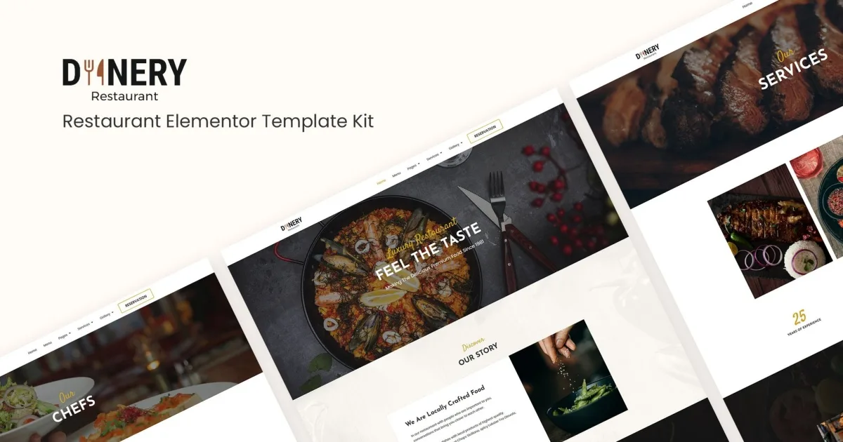 Dinery | Restaurant Elementor Template Kit