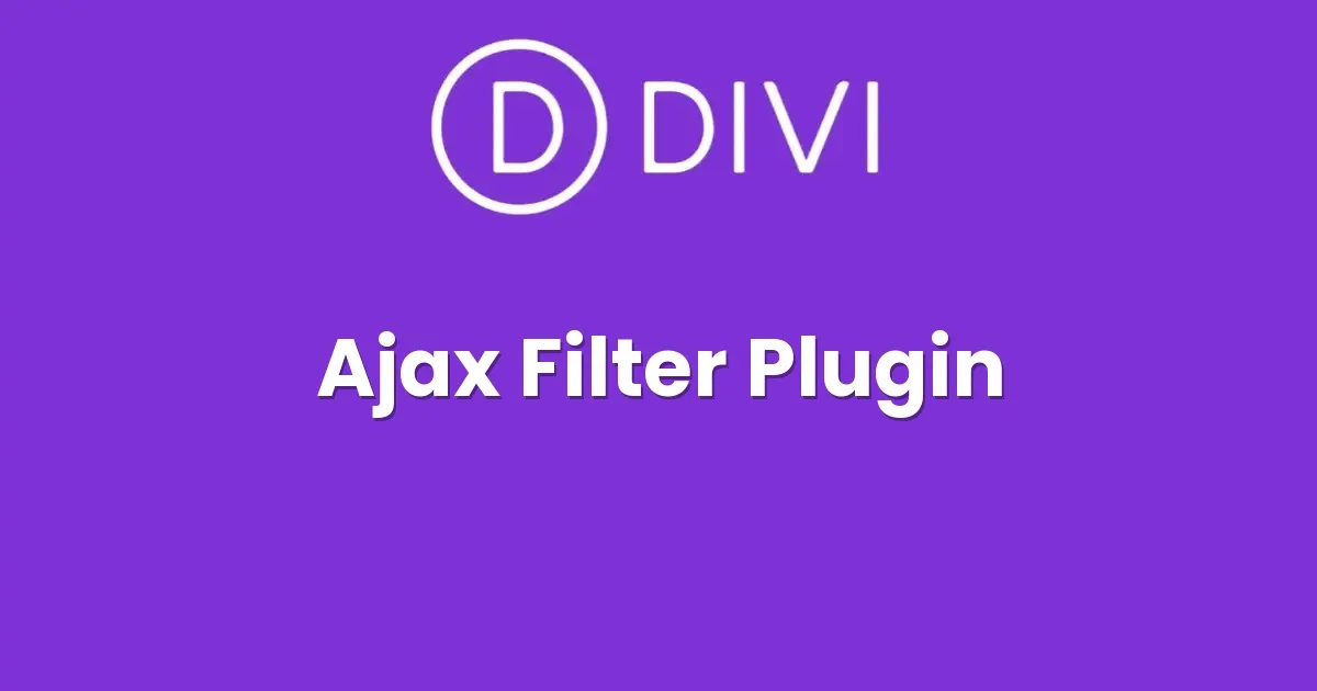 Divi Ajax Filter Plugin