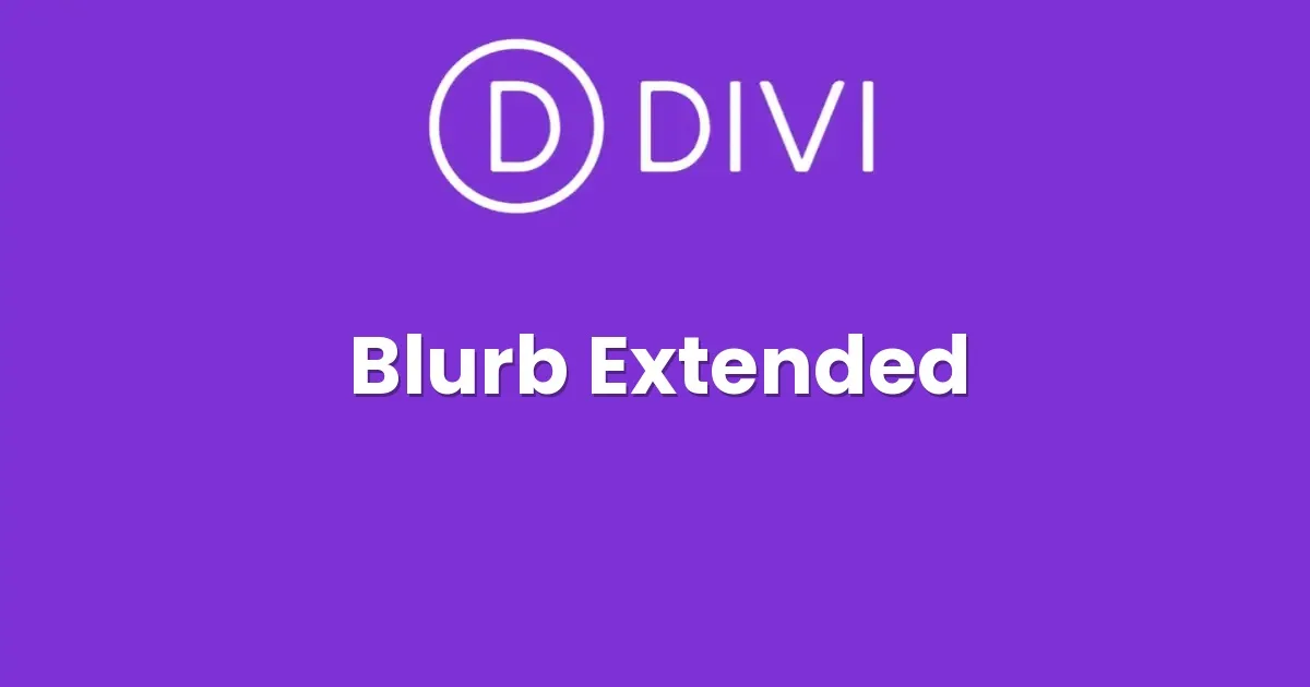 Divi Blurb Extended