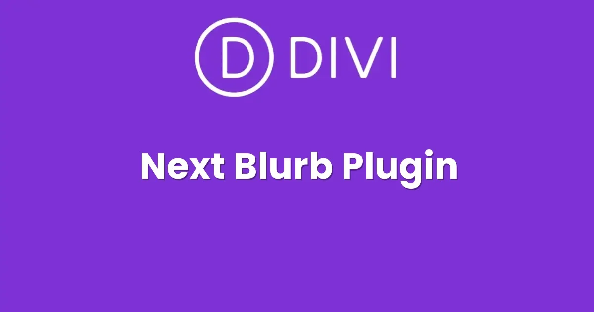 Divi Next Blurb Plugin