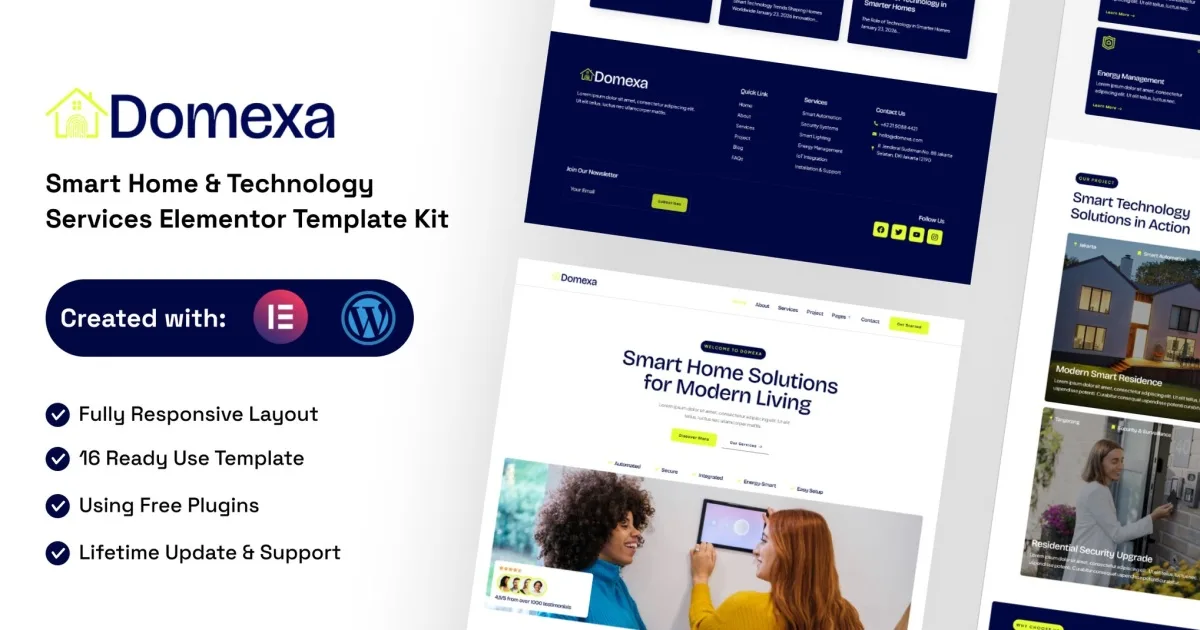 Domexa – Smart Home & Technology Services Elementor Template Kit