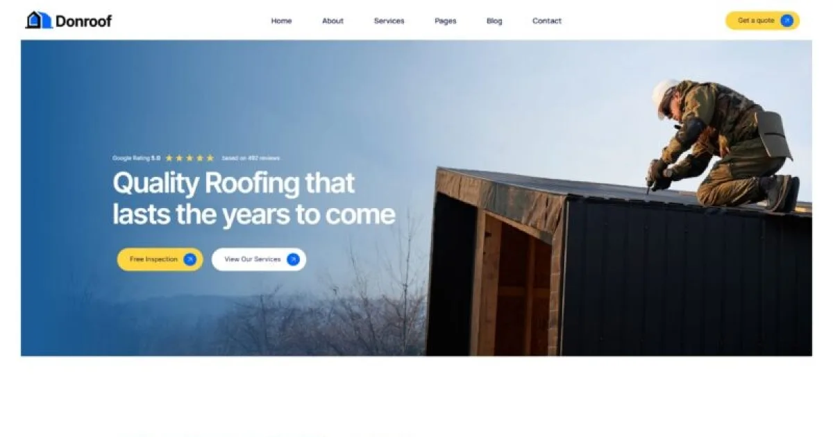 Donroof – Roofing Services Elementor Template Kit