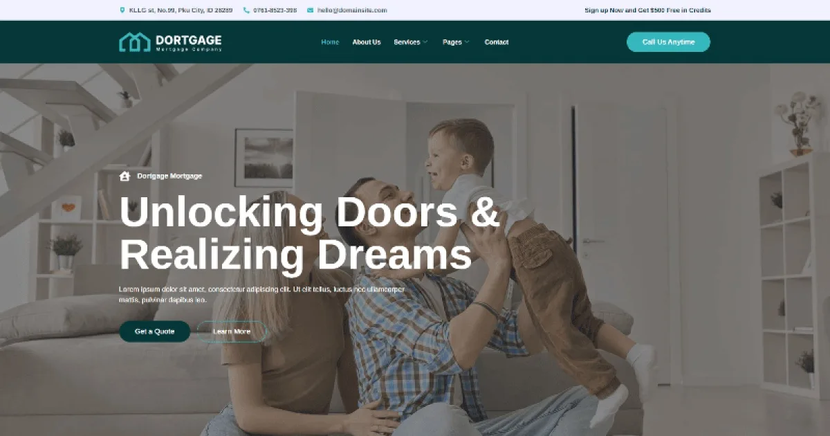 Dortgage – Mortgage Company Elementor Template Kit