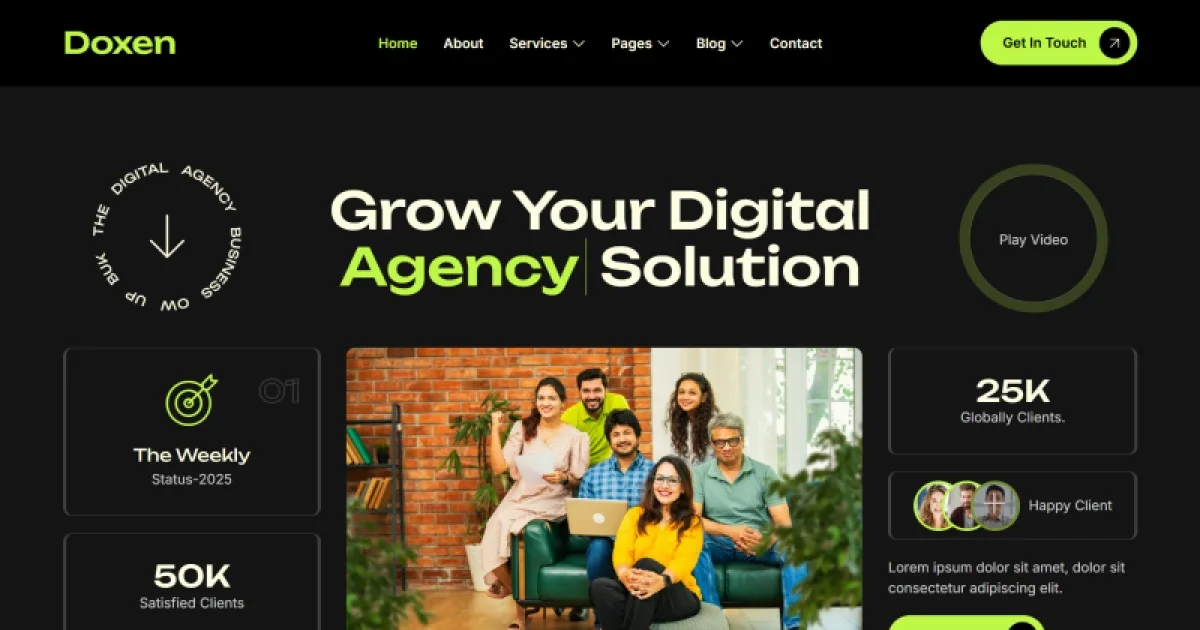 Doxen – Digital Agency Elementor Template Kit