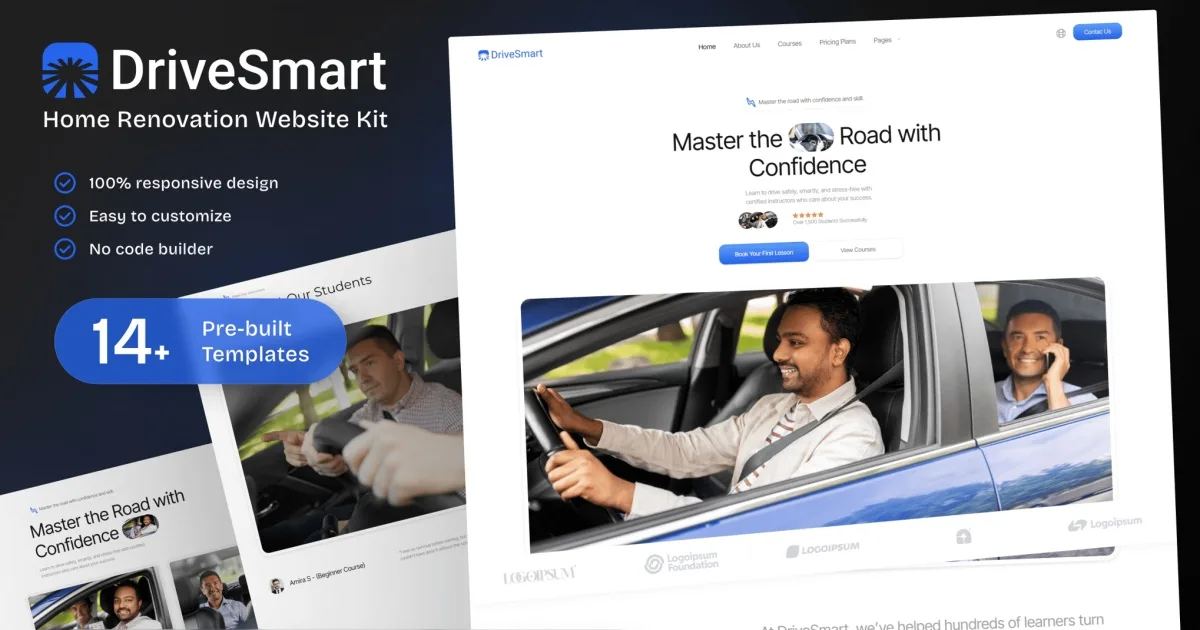 DriveSmart – Driving School Website Elementor Template Kit