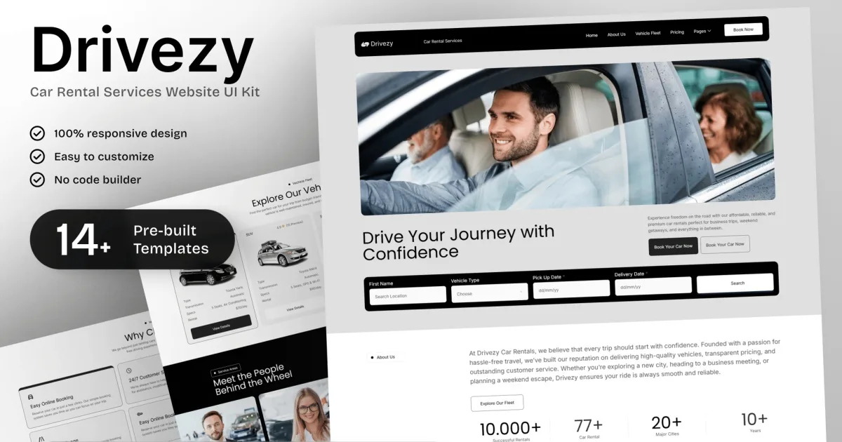 Drivezy – Car Rental Services Elementor Template Kit