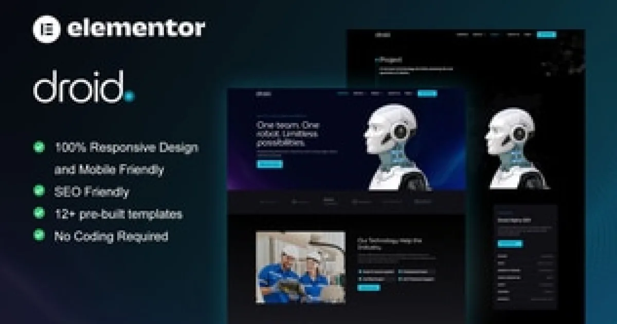 Droid – Template Kit Robotics Themes - Official Release Preview