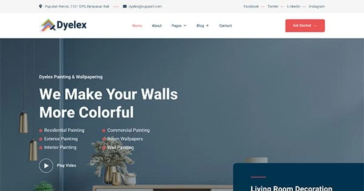 Dyelex – Painting & Wallpapering Service Elementor Template Kit