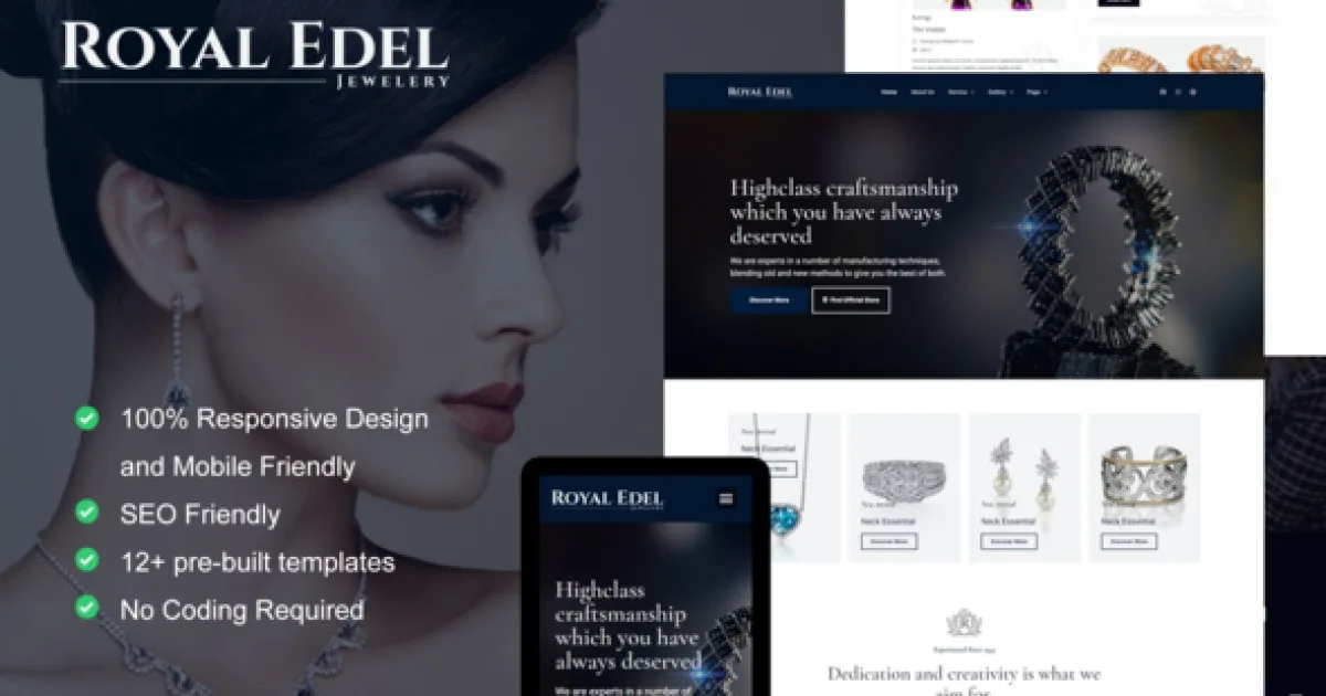Edel – Luxury Jewelry Elementor Template Kit - Official Release Preview