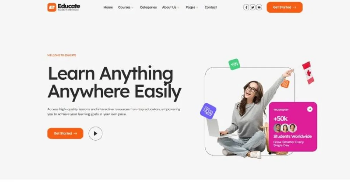Educate – eLearning & Course Elementor Template Kit