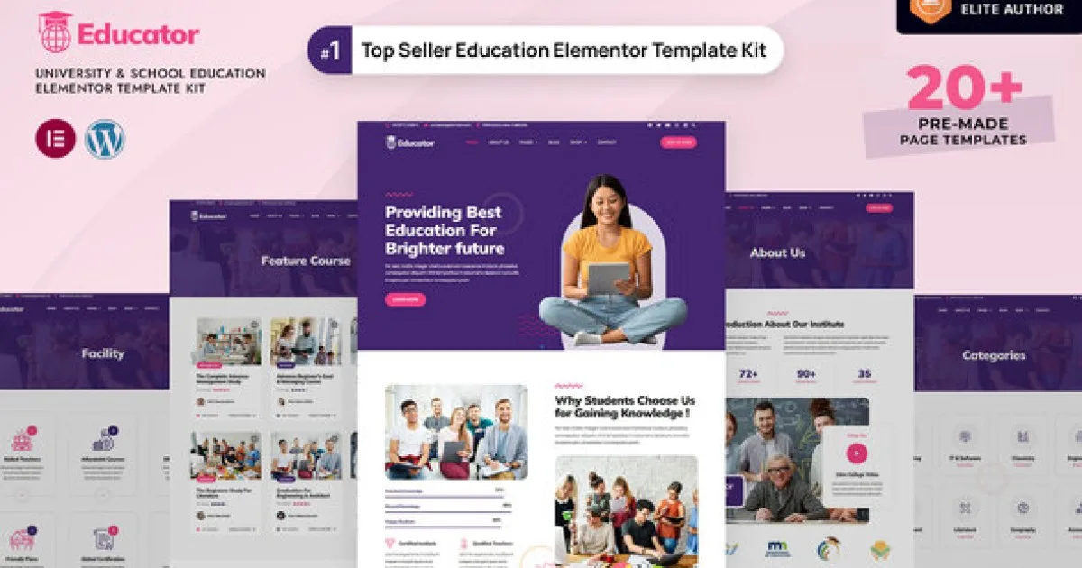 Educator – University & School Education Elementor Template Kit - Official Release Preview