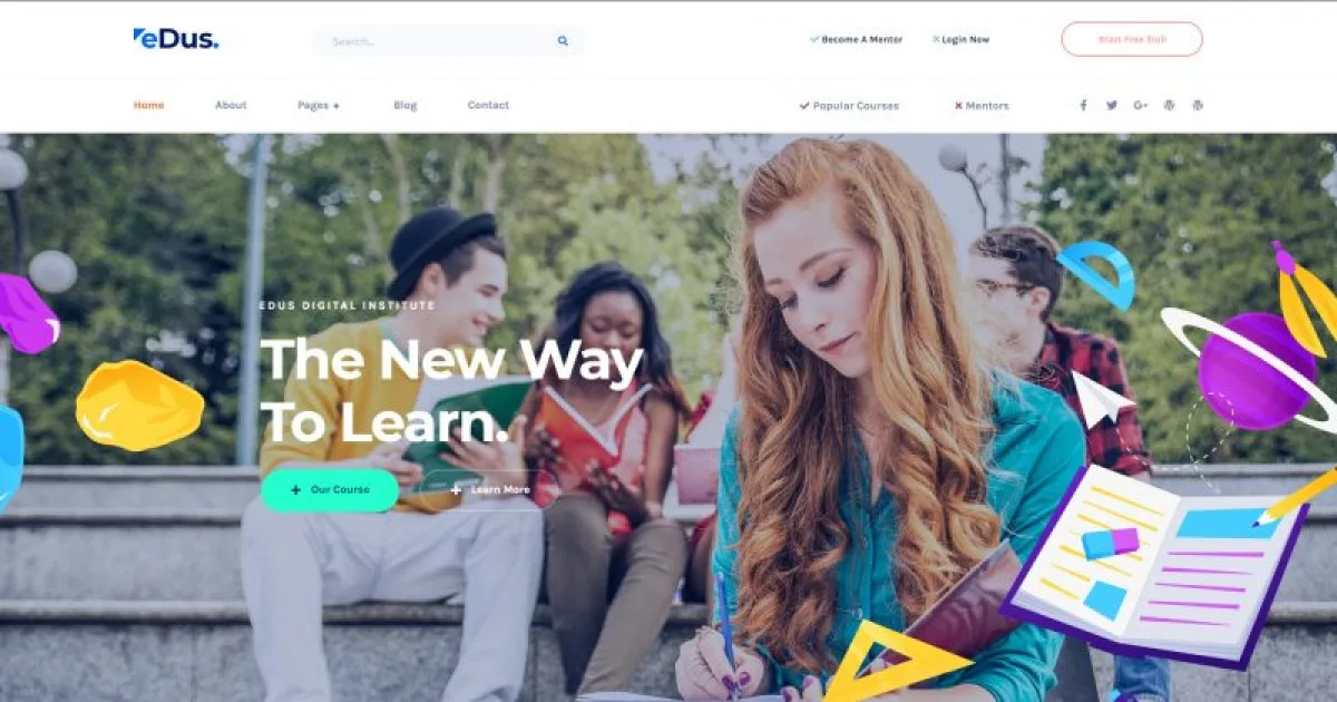 Edus – Online Education Elementor Template Kit