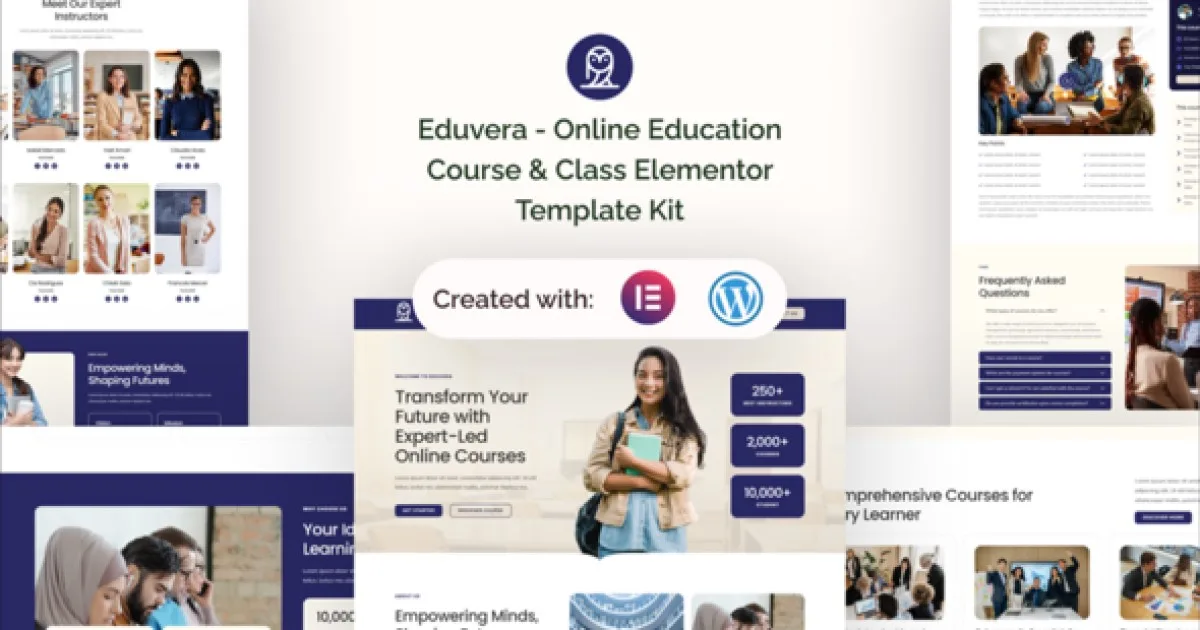 Eduvera – Online Education Course & Class Elementor Template Kit
