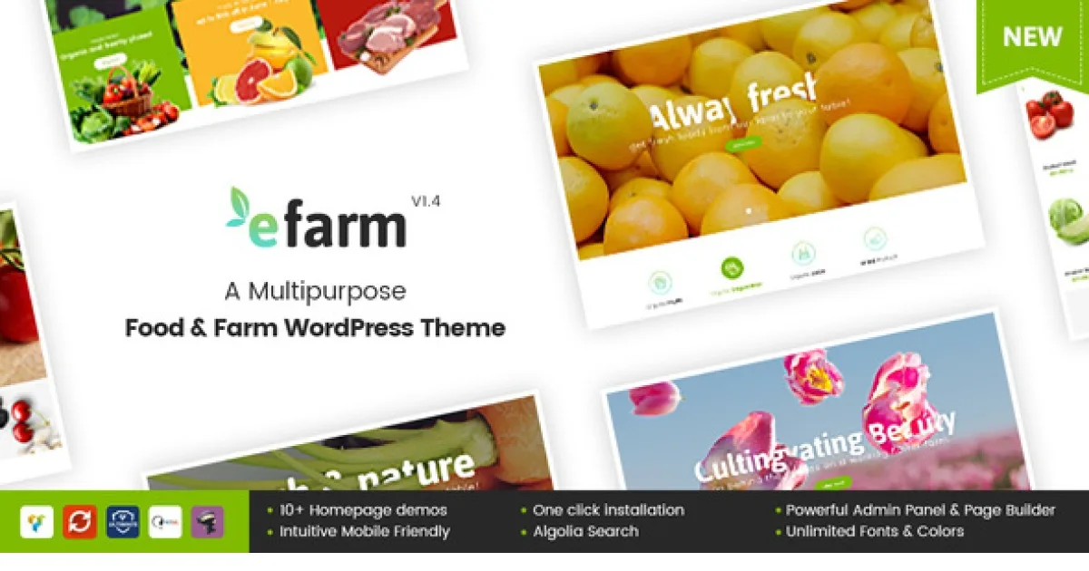 eFarm Theme – A Multipurpose Food & Farm WordPress Theme