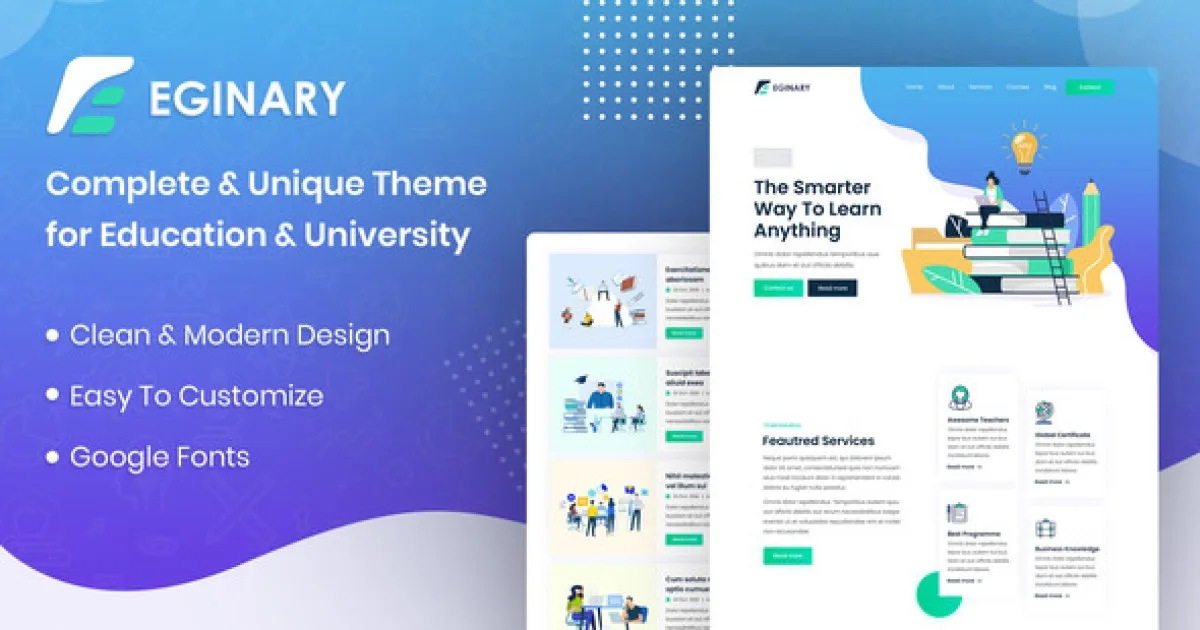 Eginary – Online Education Elementor Template Kit
