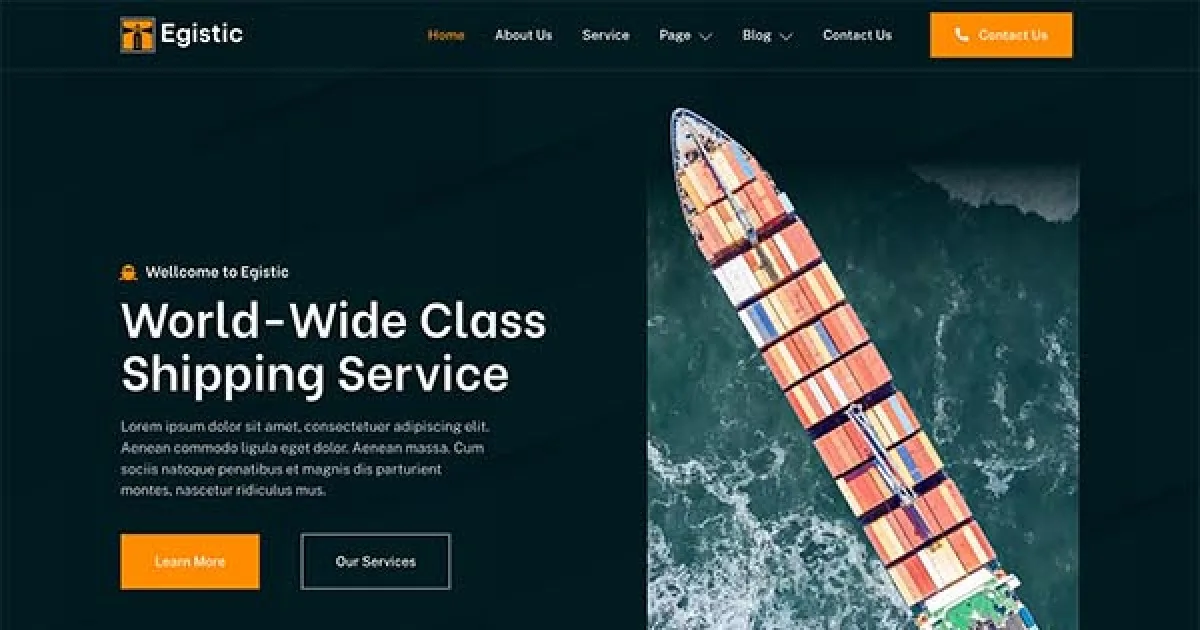 Egistic – Sea Freight & Logistic Company Elementor Template Kit