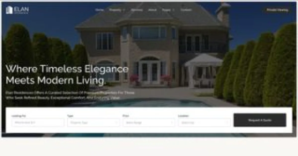 Elan – Luxury Real Estate Elementor Template Kit