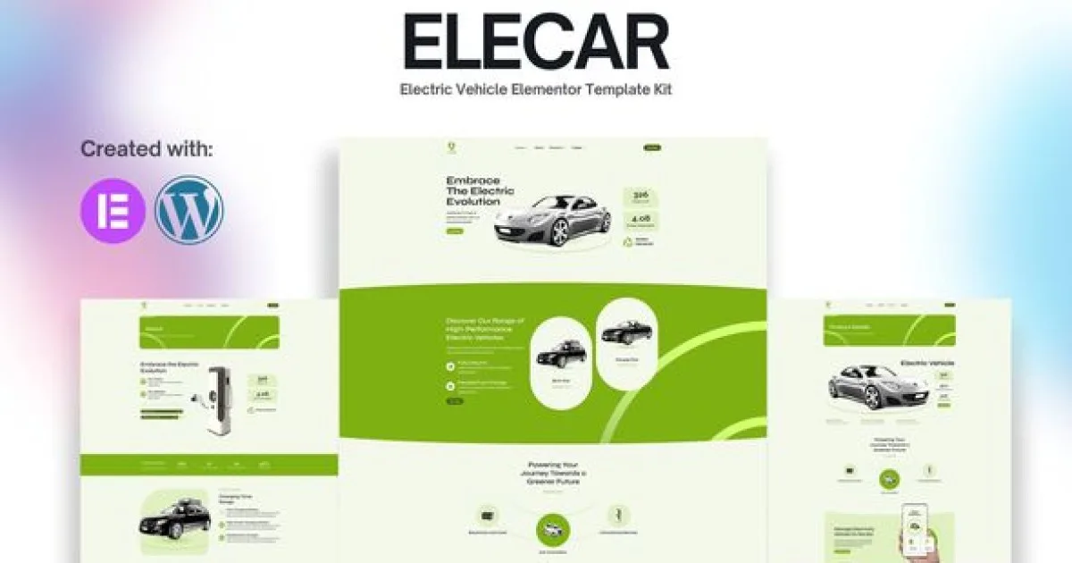 Elecar – Electric Vehicle Elementor Template Kit