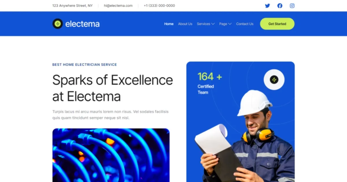 Electema – Electrician Service Elementor Template Kit