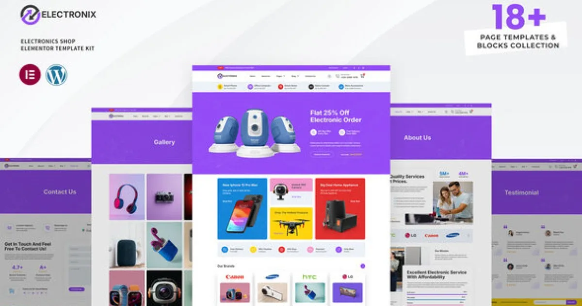 Electronix – Electronics Shop Elementor Template Kit