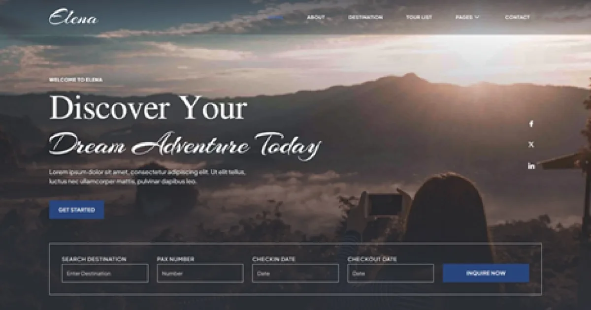 Elena – Travel Guide & Tour Agency Elementor Template Kit