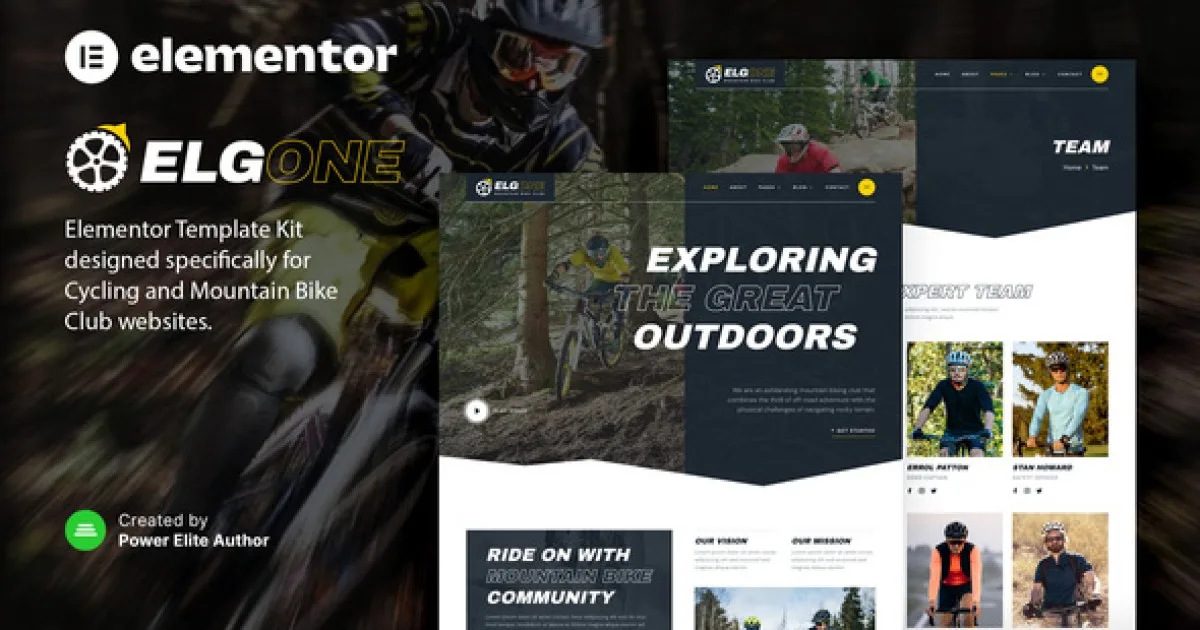Elgone – Cycling & Mountain Bike Club Elementor Template Kit - Official Release Preview