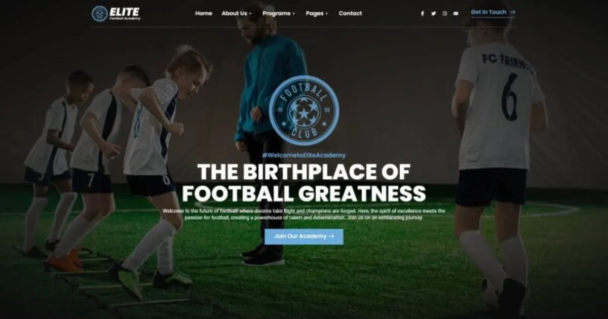 Elite – Football Academy Elementor Template Kit